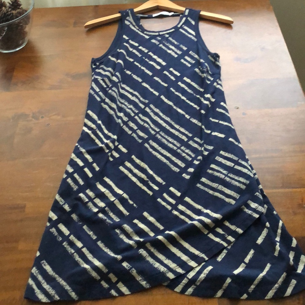 Alternative Apparel tank dress blue ivory stripe M